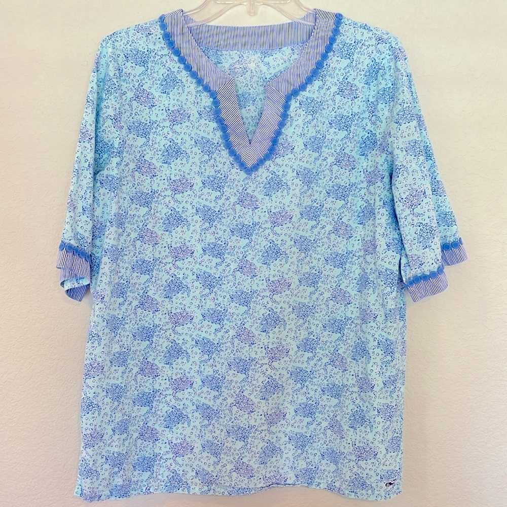 Vineyard Vines Kids Light Blue Floral Swim Coverup